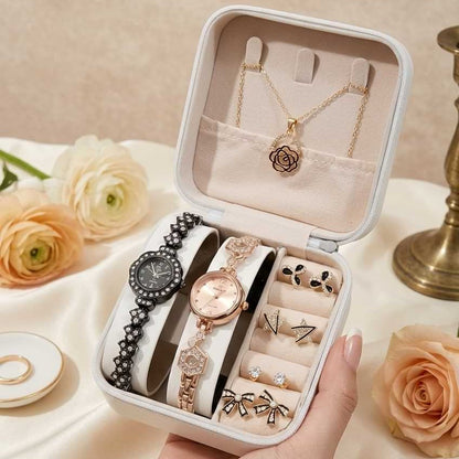 Elegant Girls Watch & Jewelry Gift Set – Watch + Earrings + Locket